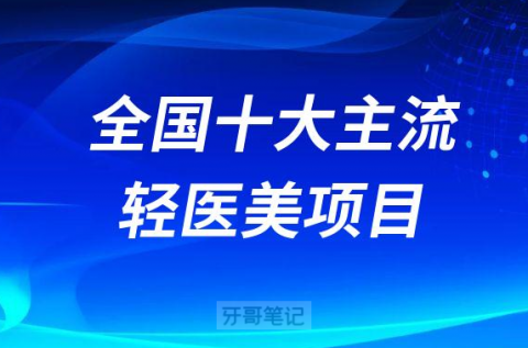 全国十大主流的轻医美项目盘点整理2023版